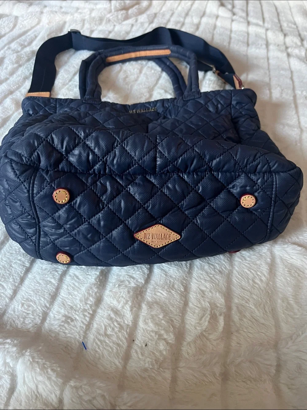 MZ Wallace Quilted Navy Tote